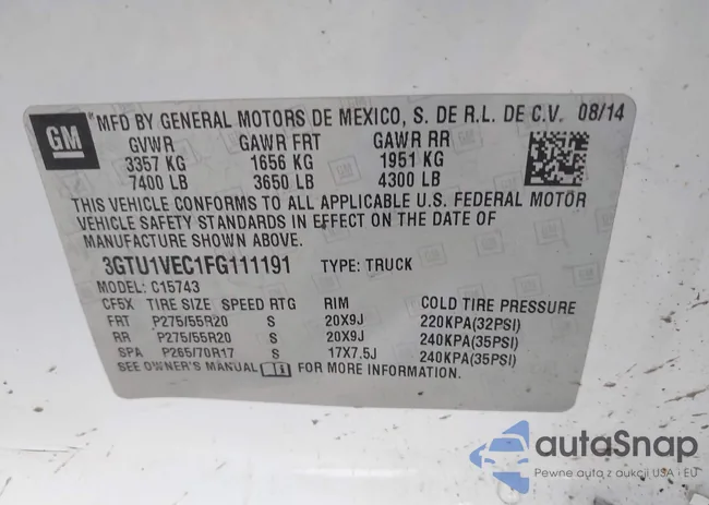 3GTU1VEC1FG111191: 44333628