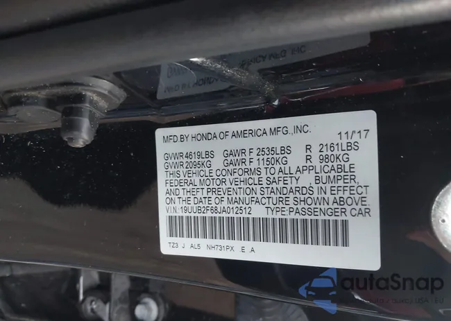 19UUB2F68JA012512: 44333670