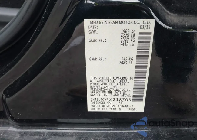 1N4BL4CV7KC218703: 44333712