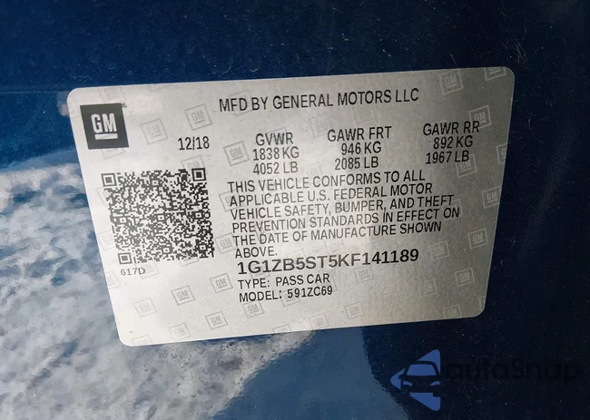 1G1ZB5ST5KF141189: 44333760