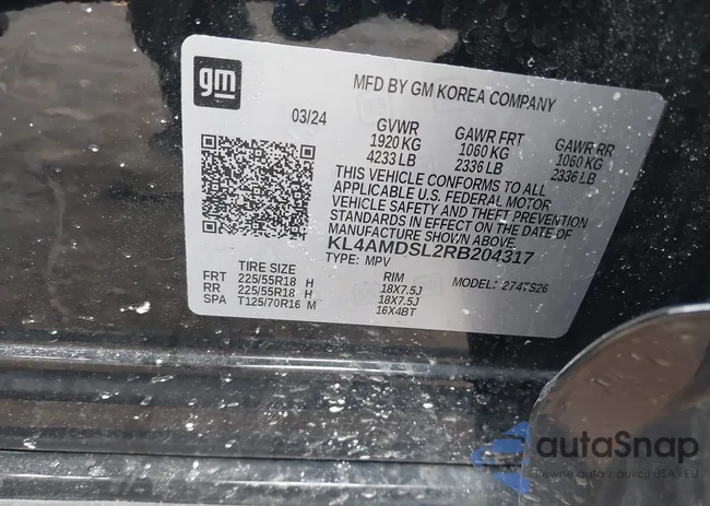 KL4AMDSL2RB204317: 44333895