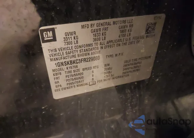 1GNSKBKC3FR229080: 44333904