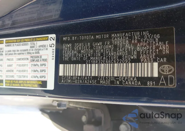 2T1BR32E66C622092: 44333936