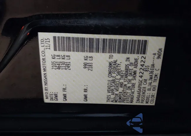 1N4AA6APXGC422422: 44335096