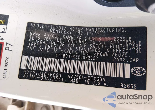 4T1BD1FK5CU062322: 44335298