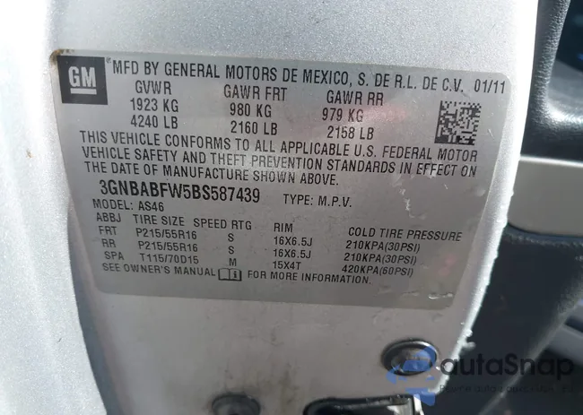 3GNBABFW5BS587439: 44335440