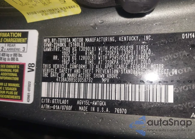 4T3BA3BB5EU058792: 44335505