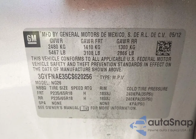 3GYFNAE35CS620256: 44335508