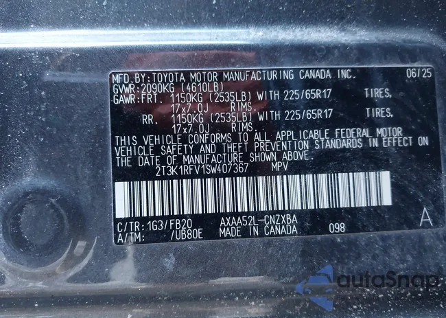 2T3K1RFV1SW407367: 44334705