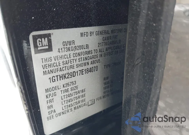 1GTHK29D17E184070: 44334742