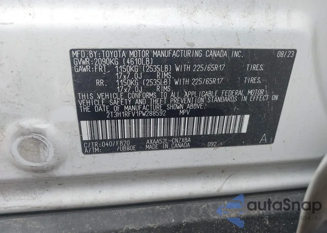 2T3H1RFV1PW288592: 44334759