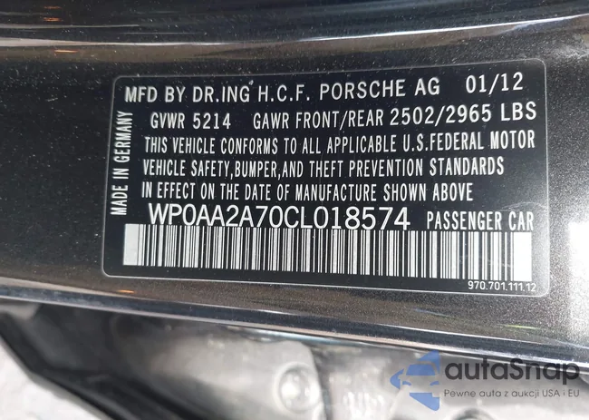 WP0AA2A70CL018574: 44334796