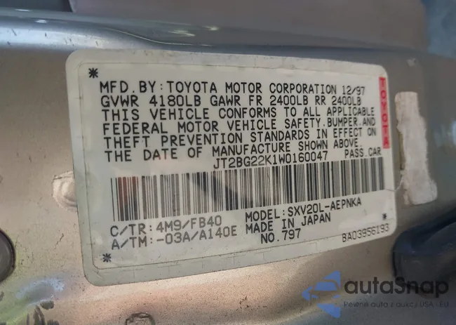 4T1BG22K7YU713637: 44334878