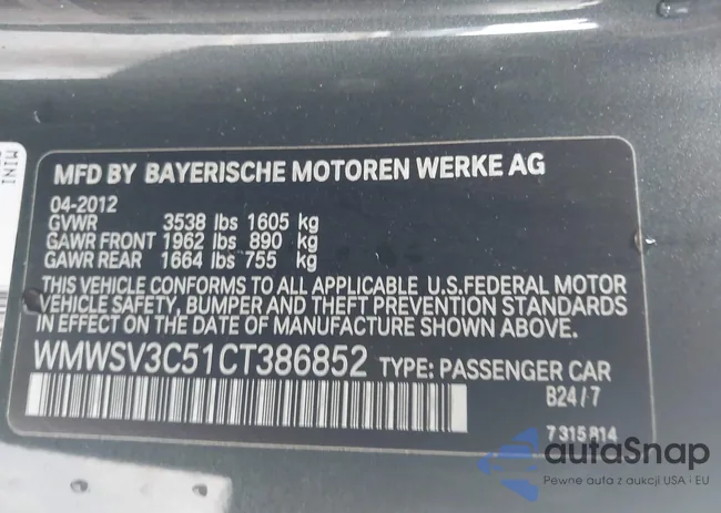 WMWSV3C51CT386852: 44336004