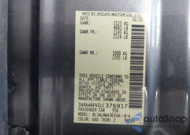 1N4AA6FV1LC376917: 44336086