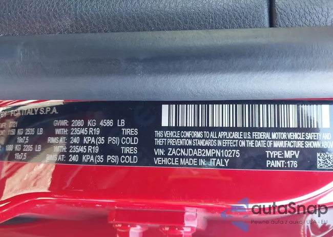 ZACNJDAB2MPN10275: 44336207