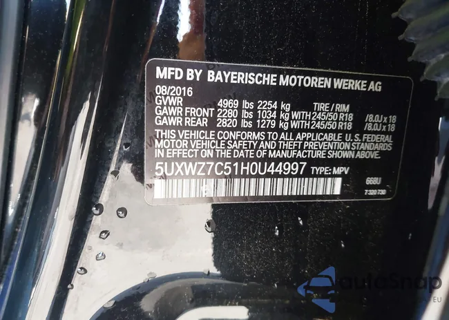 5UXWZ7C51H0U44997: 44336225