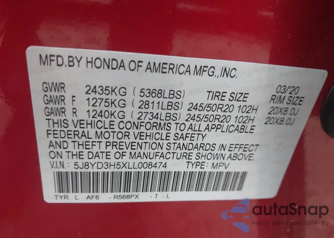 5J8YD3H5XLL008474: 44336236