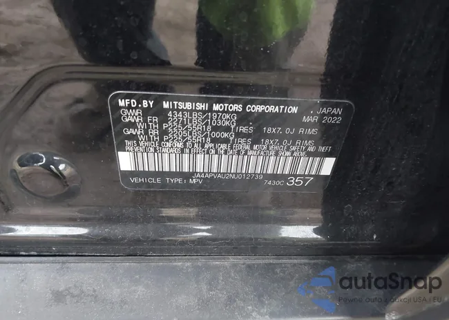 JA4APVAU2NU012739: 44336247