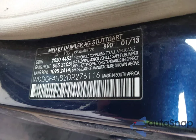 WDDGF4HB2DR276116: 44336330