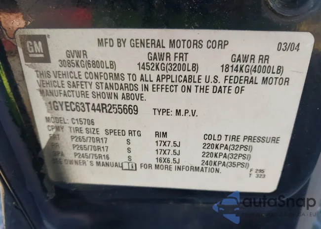 1GYEC63T44R255669: 44336526