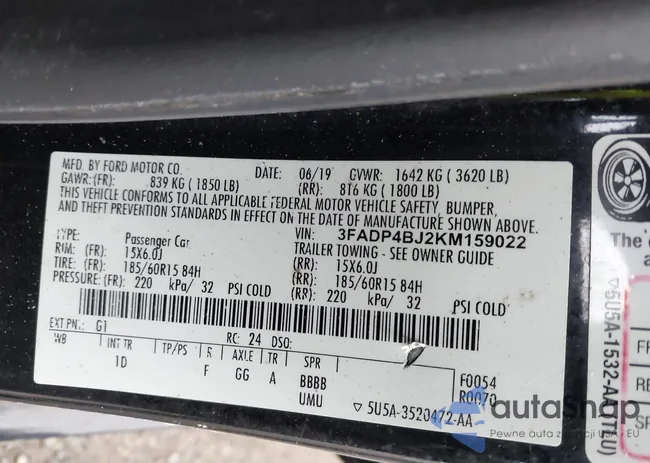 3FADP4BJ2KM159022: 44335624