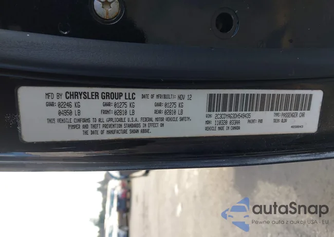 2C3CDYAG1DH692190: 44335641