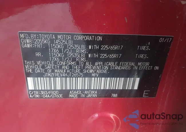 JTMZFREV4HJ126575: 44335702