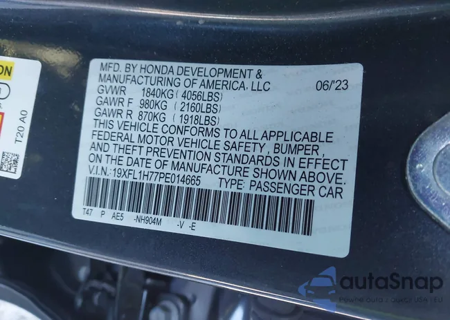 19XFL1H77PE014665: 44335749