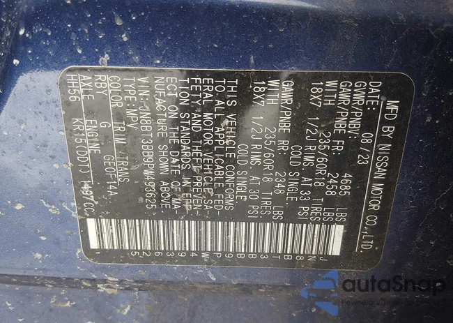 JN8BT3BB9PW493625: 44335768