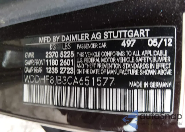 WDDHF8JB3CA651577: 44335858