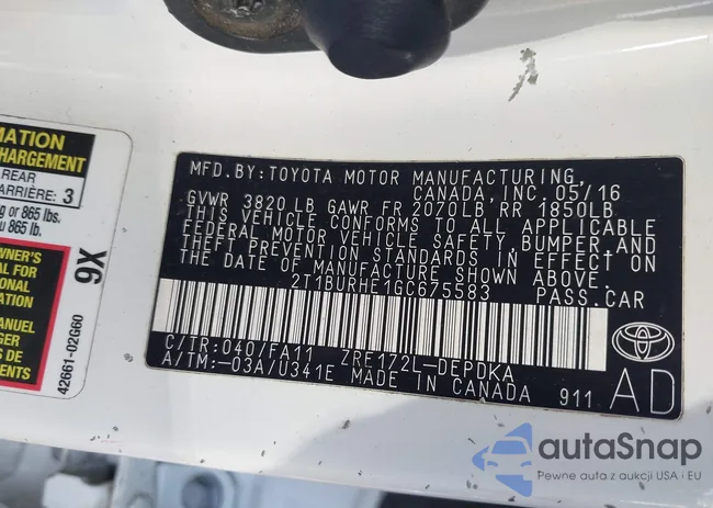 2T1BURHE1GC675583: 44335879