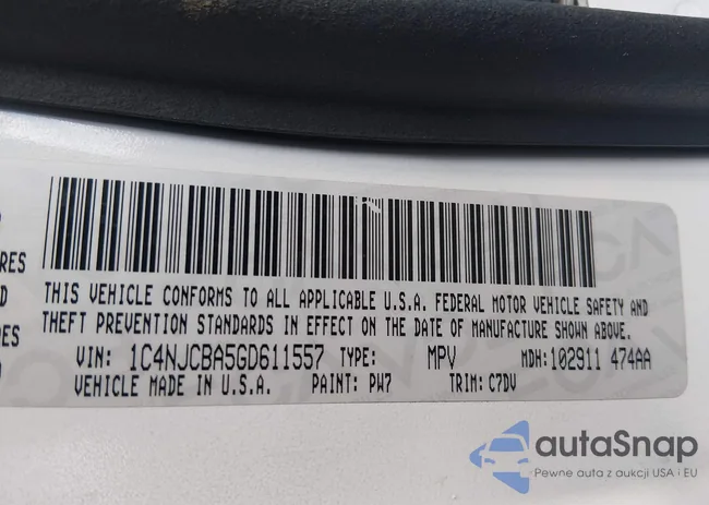 1C4NJCBA5GD611557: 44335930