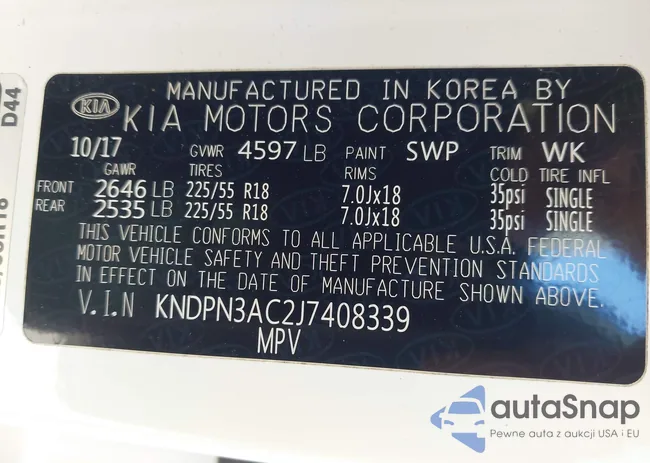 KNDPN3AC2J7408339: 44335937