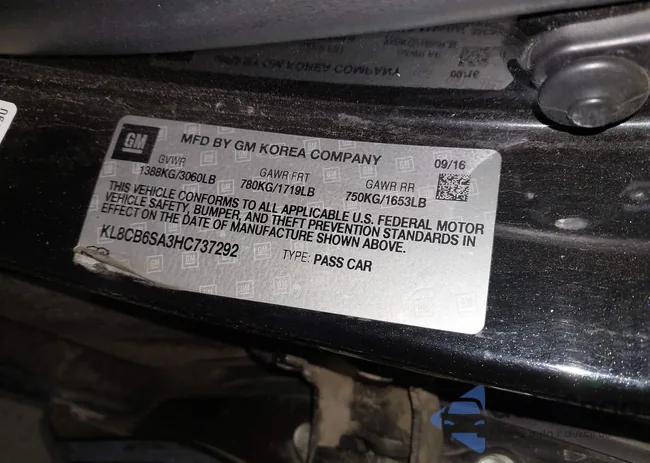 KL8CB6SA3HC737292: 44335953