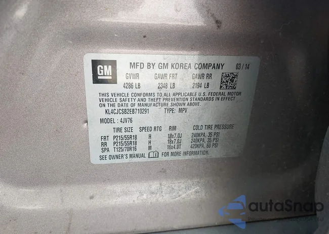 KL4CJCSB2EB710291: 44336978