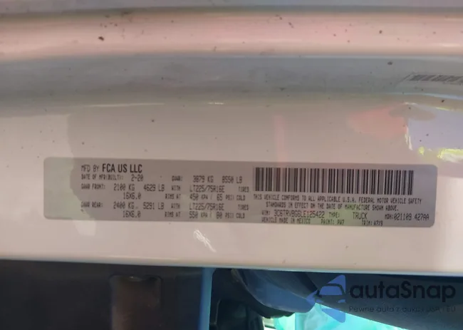 3C6TRVBG6LE125422: 44337013