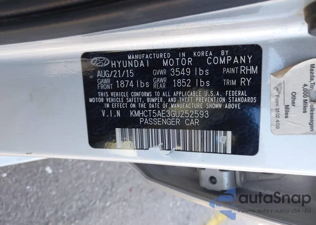 KMHCT5AE3GU252593: 44337022