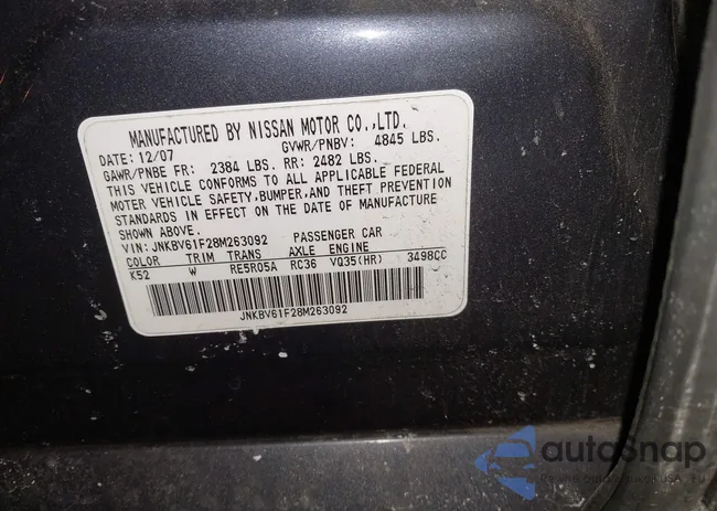 JNKBV61F28M263092: 44337170