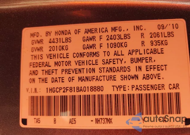 1HGCP2F81BA018880: 44337203