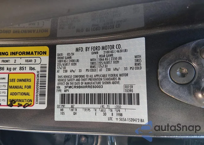 3FMCR9B60RRE60003: 44337223