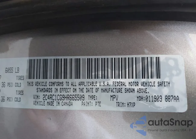 2C4RC1CG9HR665509: 44337459