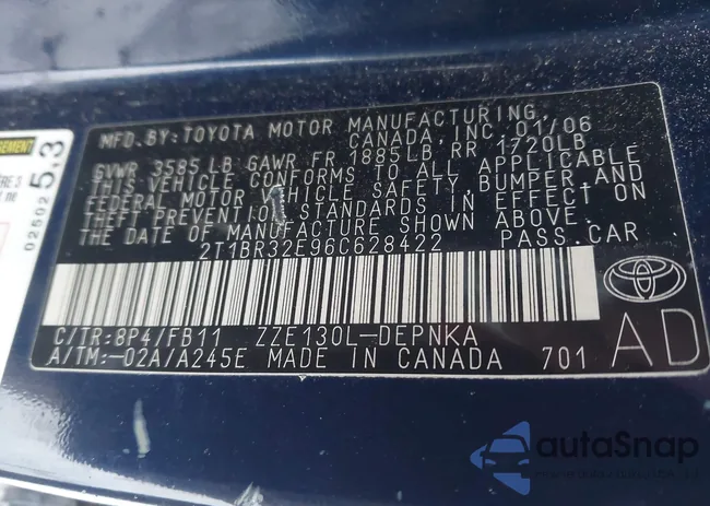 2T1BR32E96C628422: 44337481