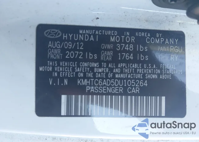 KMHTC6AD5DU105264: 44337485