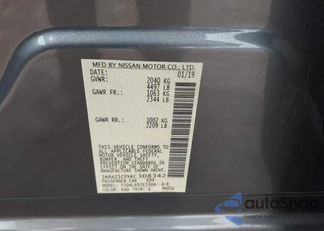 1N4AZ1CPXKC308342: 44337531