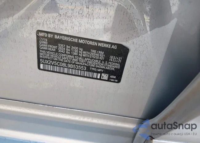 5UX2V5C08L9B53553: 44337540