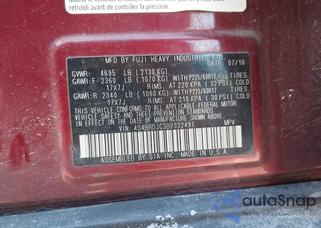 4S4BRDJC3B2332497: 44337539