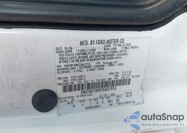 2MEFM75W97X601955: 44336584