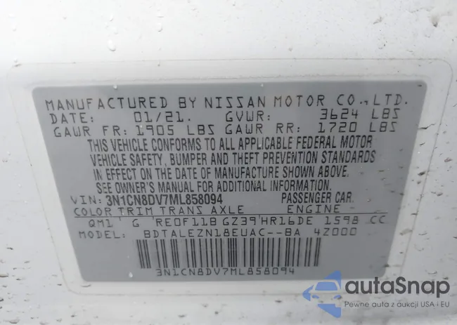 3N1CN8DV7ML858094: 44336623