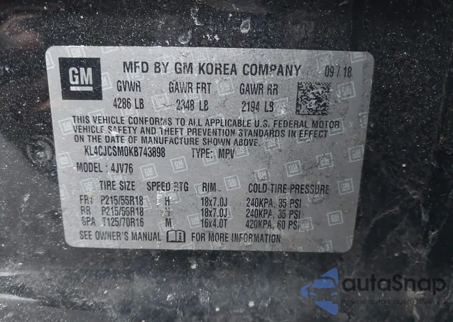 KL4CJCSM0KB743898: 44336627